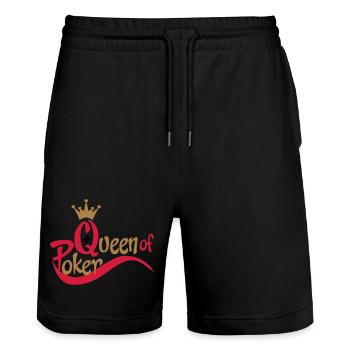 poker - Stanley/Stella Unisex Bio Joggingshorts Trainer  - Schwarz - Vorne - Nik (191cm) & Marisol (170cm)