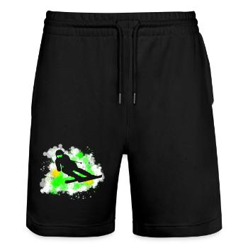 Ski - Stanley/Stella Unisex Bio Joggingshorts Trainer  - Schwarz - Vorne - Nik (191cm) & Marisol (170cm)