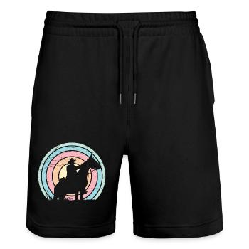 Cowboy - Western - Stanley/Stella Trainer Unisex Organic Jogging Shorts - black - Front - Nik (191cm) & Marisol (170cm)