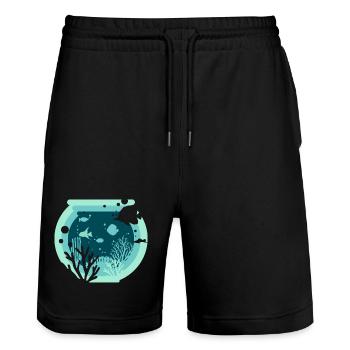 Aquarium - Aquatics - Stanley/Stella Trainer Unisex Organic Jogging Shorts - black - Front - Nik (191cm) & Marisol (170cm)