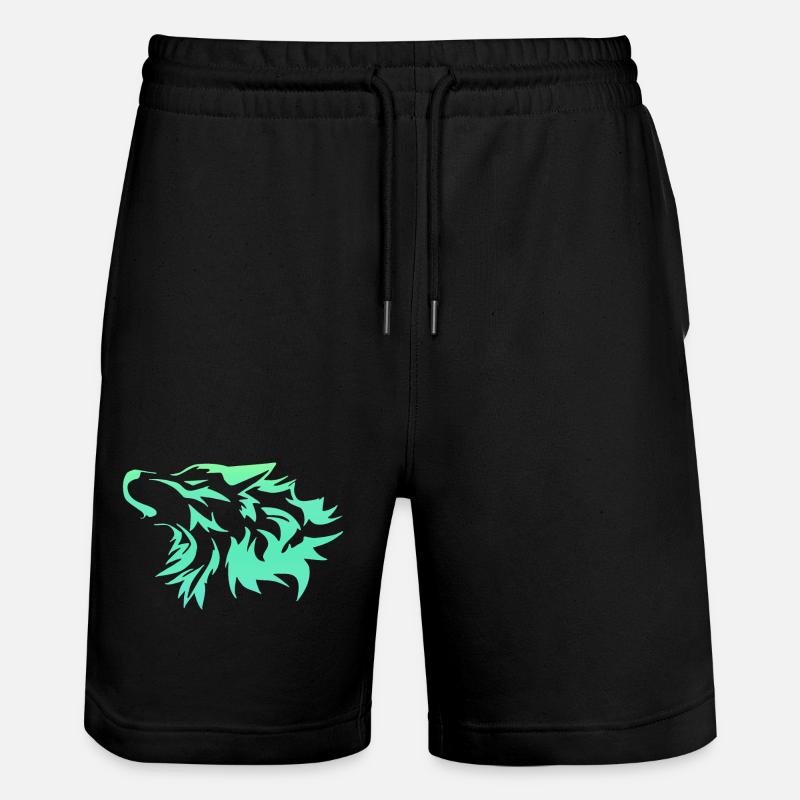 Loup vert vif - Short de jogging bio TRAINER Stanley/Stella unisexe - noir