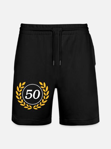 50th Birthday,Anniversary,50 Years,Laurel Wreath (25) - Stanley/Stella Trainer Unisex Organic Jogging Shorts - black