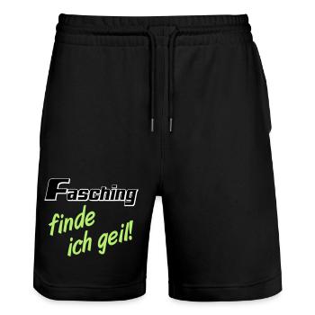 Party Shirt ,Feiern , Karneval, Fasching geil(25) - Stanley/Stella Unisex Bio Joggingshorts Trainer  - Schwarz - Vorne - Nik (191cm) & Marisol (170cm)