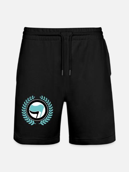 Logo Antifa avec couronne - Short de jogging bio TRAINER Stanley/Stella unisexe - noir