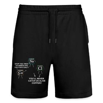 science - Short de jogging bio TRAINER Stanley/Stella unisexe - noir - Devant - Nik (191cm) & Marisol (170cm)