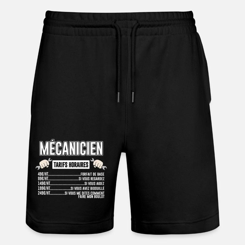 Mécanicien Tarifs Horaires - Short de jogging bio TRAINER Stanley/Stella unisexe - noir