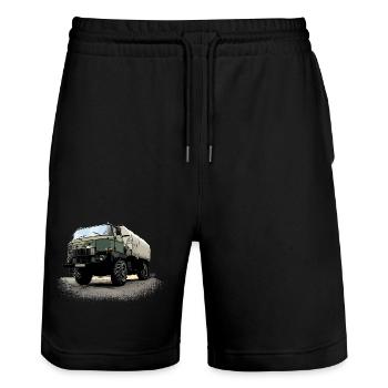 CGPI | L60 | RDA | CAMION - Short de jogging bio TRAINER Stanley/Stella unisexe - noir - Devant - Nik (191cm) & Marisol (170cm)