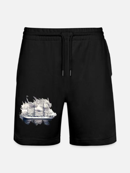 Gorch Fock Sailing Ship - Stanley/Stella Trainer Unisex Organic Jogging Shorts - black