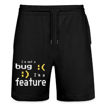I'm not a bug - I'm a feature! - Stanley/Stella Trainer Unisex Organic Jogging Shorts - black - Front - Nik (191cm) & Marisol (170cm)