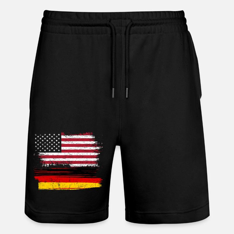 Flag Fusion: grunge statunitense e tedesco - Pantaloncini da jogger ecologici unisex Trainer di Stanley/Stella - nero