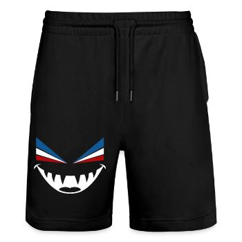 Böser Blick Rostock - Stanley/Stella Unisex Bio Joggingshorts Trainer  - Schwarz - Vorne - Nik (191cm) & Marisol (170cm)