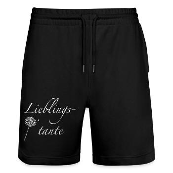 Lieblingstante - Stanley/Stella Unisex Bio Joggingshorts Trainer  - Schwarz - Vorne - Nik (191cm) & Marisol (170cm)