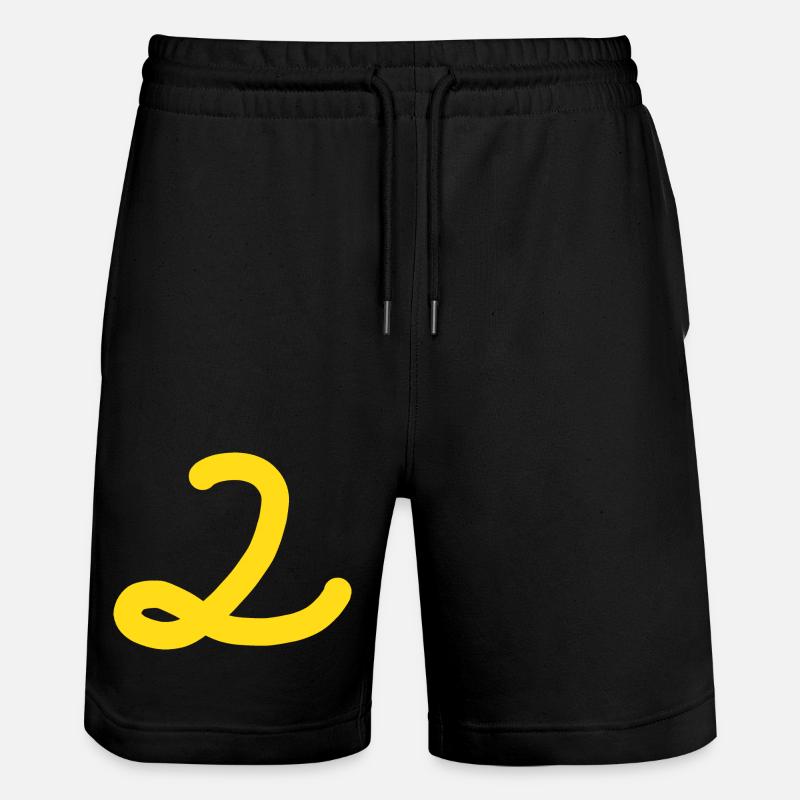 2 Nummer zwei Zahl - Stanley/Stella Unisex Bio Joggingshorts Trainer  - Schwarz