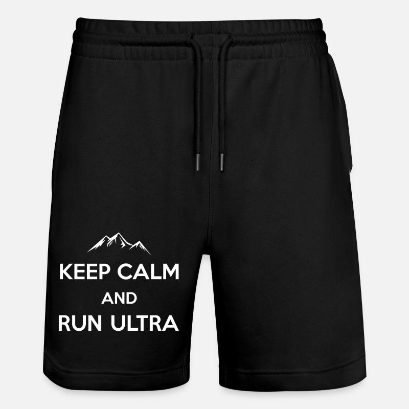 Keep Calm and Run Ultra - Stanley/Stella Trainer Unisex Organic Jogging Shorts - black