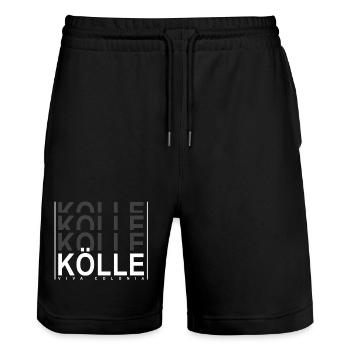 Kölle - Stanley/Stella Unisex Bio Joggingshorts Trainer  - Schwarz - Vorne - Nik (191cm) & Marisol (170cm)