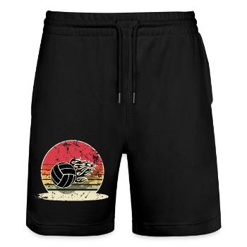 Volleyball - Stanley/Stella Unisex Bio Joggingshorts Trainer  - Schwarz - Vorne - Nik (191cm) & Marisol (170cm)