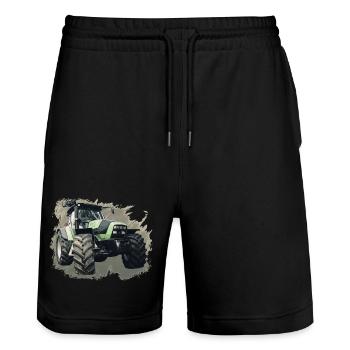 Agrotron K 110 - Stanley/Stella Unisex Bio Joggingshorts Trainer  - Schwarz - Vorne - Nik (191cm) & Marisol (170cm)