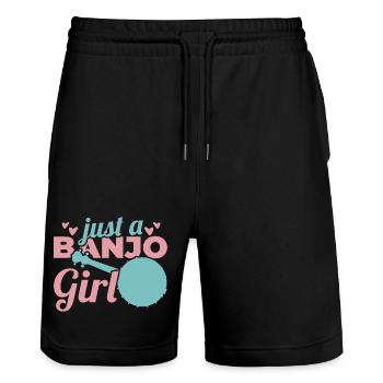 Lustiges Banjo Mädel - Stanley/Stella Unisex Bio Joggingshorts Trainer  - Schwarz - Vorne - Nik (191cm) & Marisol (170cm)
