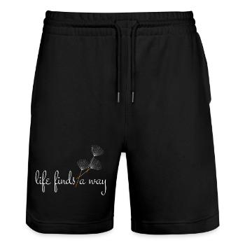 La vie trouve un chemin - Pissenlit - Short de jogging bio TRAINER Stanley/Stella unisexe - noir - Devant - Nik (191cm) & Marisol (170cm)