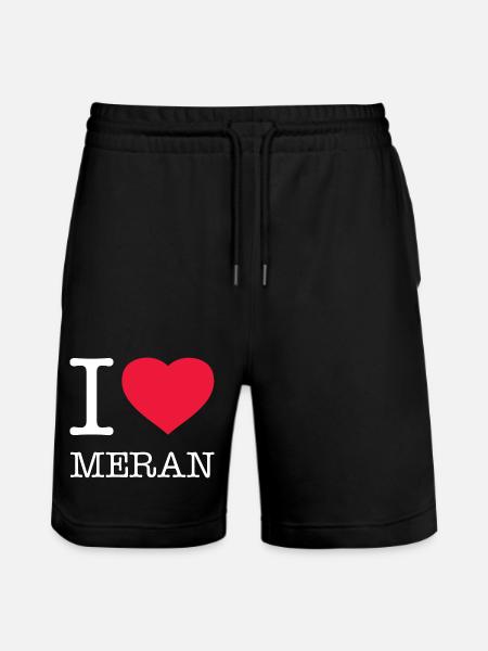 I LOVE MERANO - Stanley/Stella Trainer Unisex Organic Jogging Shorts - black