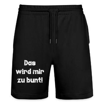 zu bunt - Stanley/Stella Unisex Bio Joggingshorts Trainer  - Schwarz - Vorne - Nik (191cm) & Marisol (170cm)