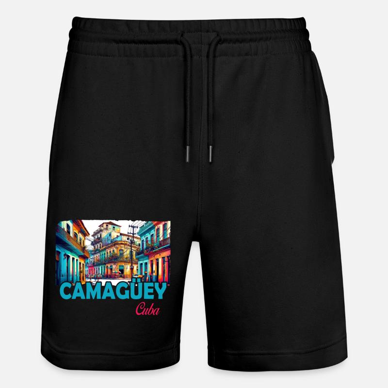 Camagüey, Cuba, Caraïbes, Design - Short de jogging bio TRAINER Stanley/Stella unisexe - noir