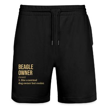 Beagle - Stanley/Stella Unisex Bio Joggingshorts Trainer  - Schwarz - Vorne - Nik (191cm) & Marisol (170cm)