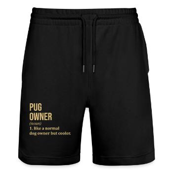 Mops - Stanley/Stella Unisex Bio Joggingshorts Trainer  - Schwarz - Vorne - Nik (191cm) & Marisol (170cm)