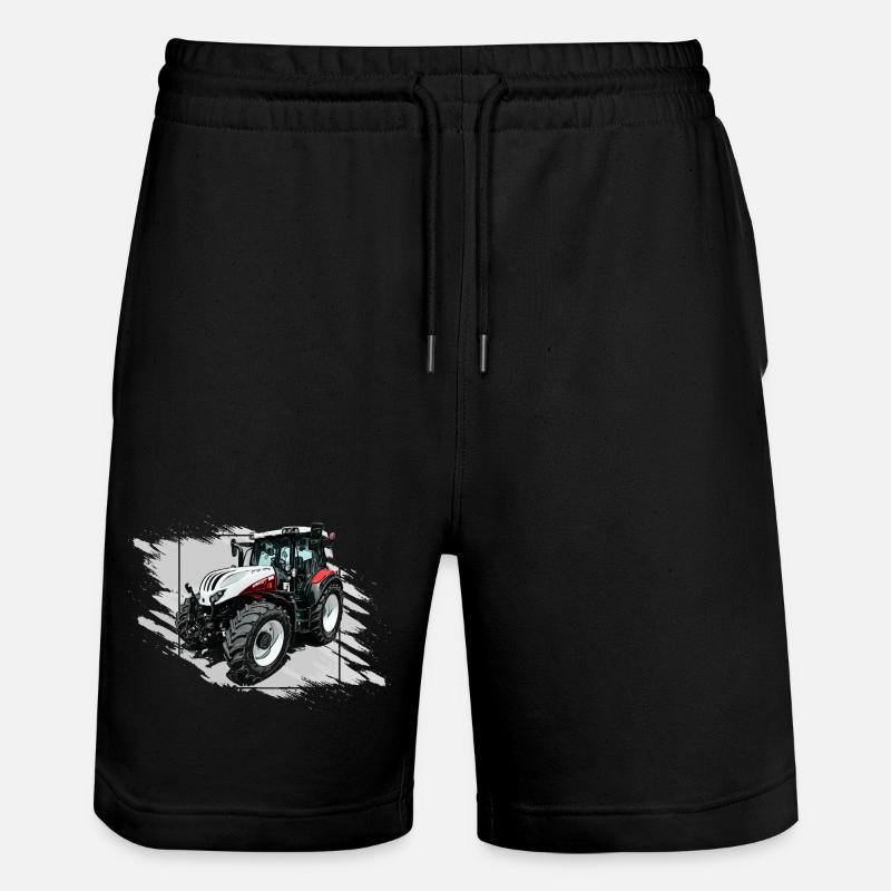 Steyr Tractor White - Stanley/Stella Trainer Unisex Organic Jogging Shorts - black