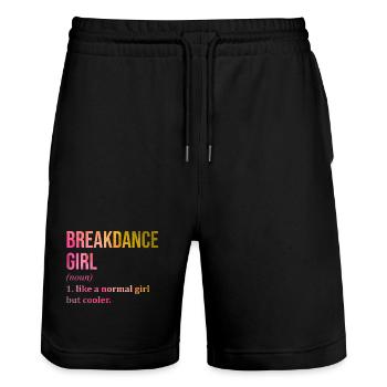 Break Dance - Stanley/Stella Trainer Unisex Organic Jogging Shorts - black - Front - Nik (191cm) & Marisol (170cm)