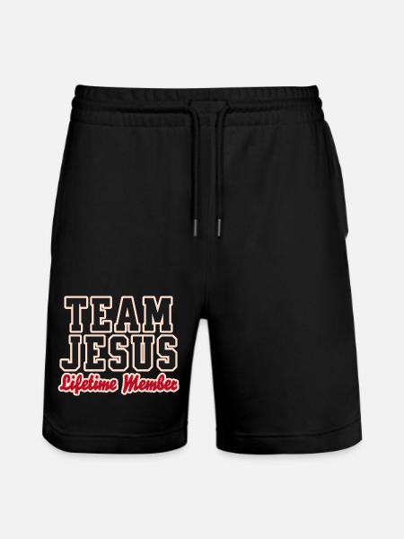 Team Jesus Lifetime Member Design - Stanley/Stella Trainer Unisex Organic Jogging Shorts - black