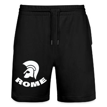 ROME - Stanley/Stella Unisex Bio Joggingshorts Trainer  - Schwarz - Vorne - Nik (191cm) & Marisol (170cm)