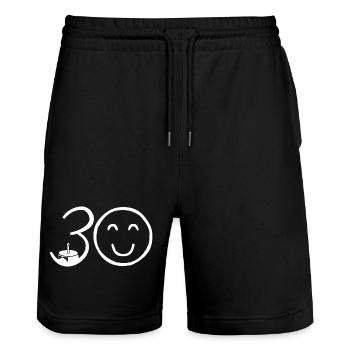 30. Geburtstag - Stanley/Stella Unisex Bio Joggingshorts Trainer  - Schwarz - Vorne - Nik (191cm) & Marisol (170cm)