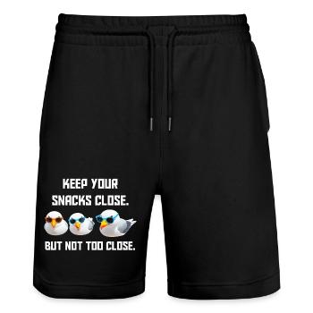 Behalt deine Snacks nahe Aber nicht zu nahe - Stanley/Stella Unisex Bio Joggingshorts Trainer  - Schwarz - Vorne - Nik (191cm) & Marisol (170cm)