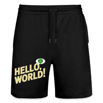 Alien ludique Hello World Design - Short de jogging bio TRAINER Stanley/Stella unisexe - noir - Devant - Nik (191cm) & Marisol (170cm)