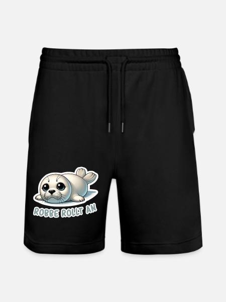 Robbe rollt an - Stanley/Stella Unisex Bio Joggingshorts Trainer  - Schwarz