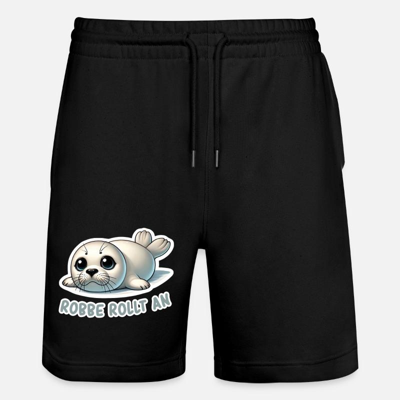Robbe rollt an - Stanley/Stella Unisex Bio Joggingshorts Trainer  - Schwarz