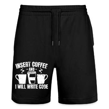 Programmer Funny Jokes - Stanley/Stella Trainer Unisex Organic Jogging Shorts - black - Front - Nik (191cm) & Marisol (170cm)