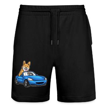 Corgi Auto - Stanley/Stella Unisex Bio Joggingshorts Trainer  - Schwarz - Vorne - Nik (191cm) & Marisol (170cm)