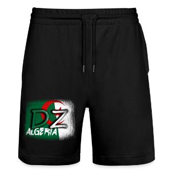 DZ Algerian Algeria Great Algerians - Stanley/Stella Trainer Unisex Organic Jogging Shorts - black - Front - Nik (191cm) & Marisol (170cm)