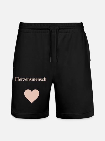 Herzensmensch - Stanley/Stella Unisex Bio Joggingshorts Trainer  - Schwarz
