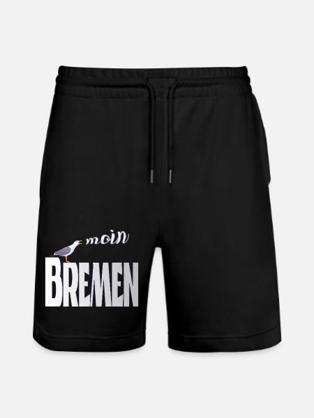 Bremen Möwe & Moin Design - Stanley/Stella Unisex Bio Joggingshorts Trainer  - Schwarz