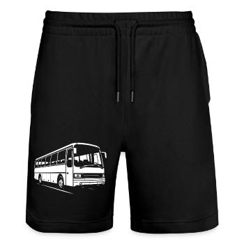 Old-school long-distance coach - Stanley/Stella Trainer Unisex Organic Jogging Shorts - black - Front - Nik (191cm) & Marisol (170cm)