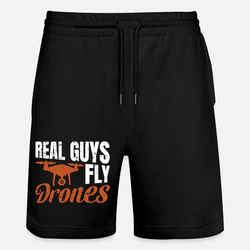 Real Guys fly Drones - Stanley/Stella Trainer Unisex Organic Jogging Shorts - black