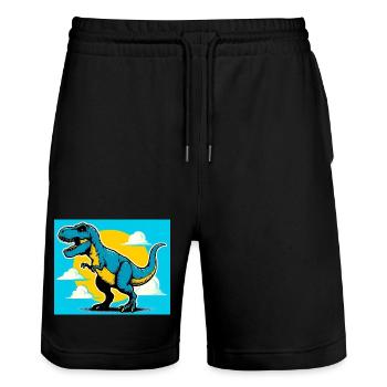 dinosaure - Short de jogging bio TRAINER Stanley/Stella unisexe - noir - Devant - Nik (191cm) & Marisol (170cm)
