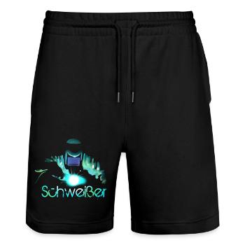 soudeur - Short de jogging bio TRAINER Stanley/Stella unisexe - noir - Devant - Nik (191cm) & Marisol (170cm)