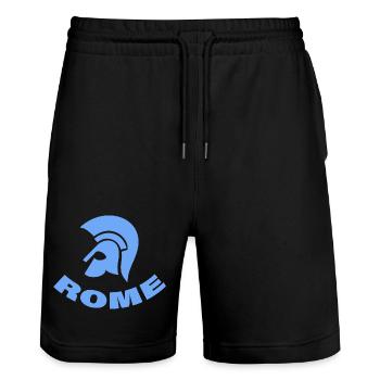 ROME - Stanley/Stella Unisex Bio Joggingshorts Trainer  - Schwarz - Vorne - Nik (191cm) & Marisol (170cm)