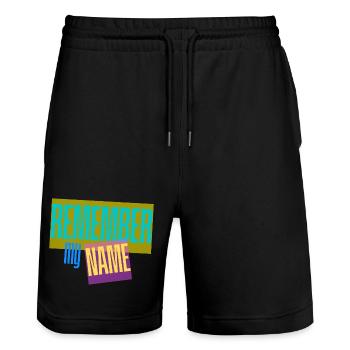 Souviens-toi de mon nom - Slogan - Short de jogging bio TRAINER Stanley/Stella unisexe - noir - Devant - Nik (191cm) & Marisol (170cm)