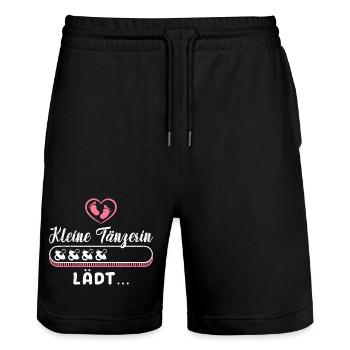 Bald Mama KLEINE TÄNZERIN LÄDT Werdende Mutter - Stanley/Stella Unisex Bio Joggingshorts Trainer  - Schwarz - Vorne - Nik (191cm) & Marisol (170cm)