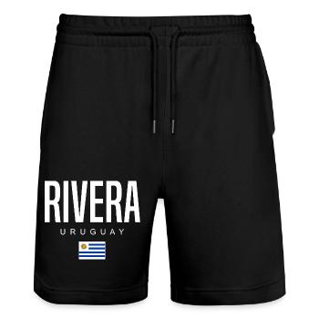 Rivera Uruguay Uruguayens - Short de jogging bio TRAINER Stanley/Stella unisexe - noir - Devant - Nik (191cm) & Marisol (170cm)
